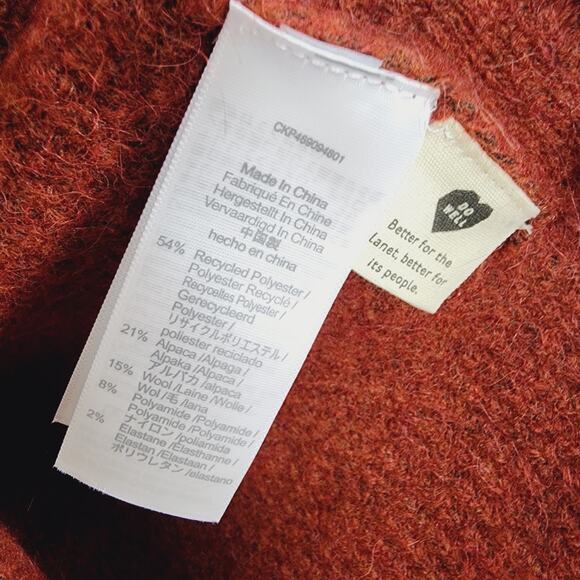 Madewell Havener Plus Size 4X Alpaca Wool Cable Knit Sweater Auburn NWT - Picture 8 of 11